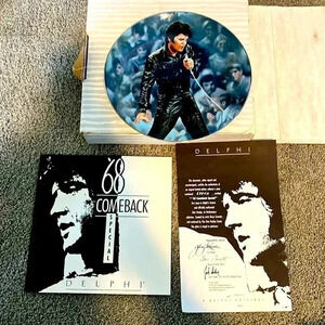 (15)Elvis Presley Plate 68’ Come Back Special  Delphi Fine China Vintage